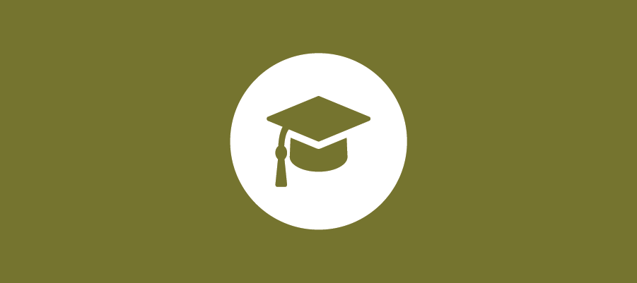 Learning and teaching icon: graduation hat