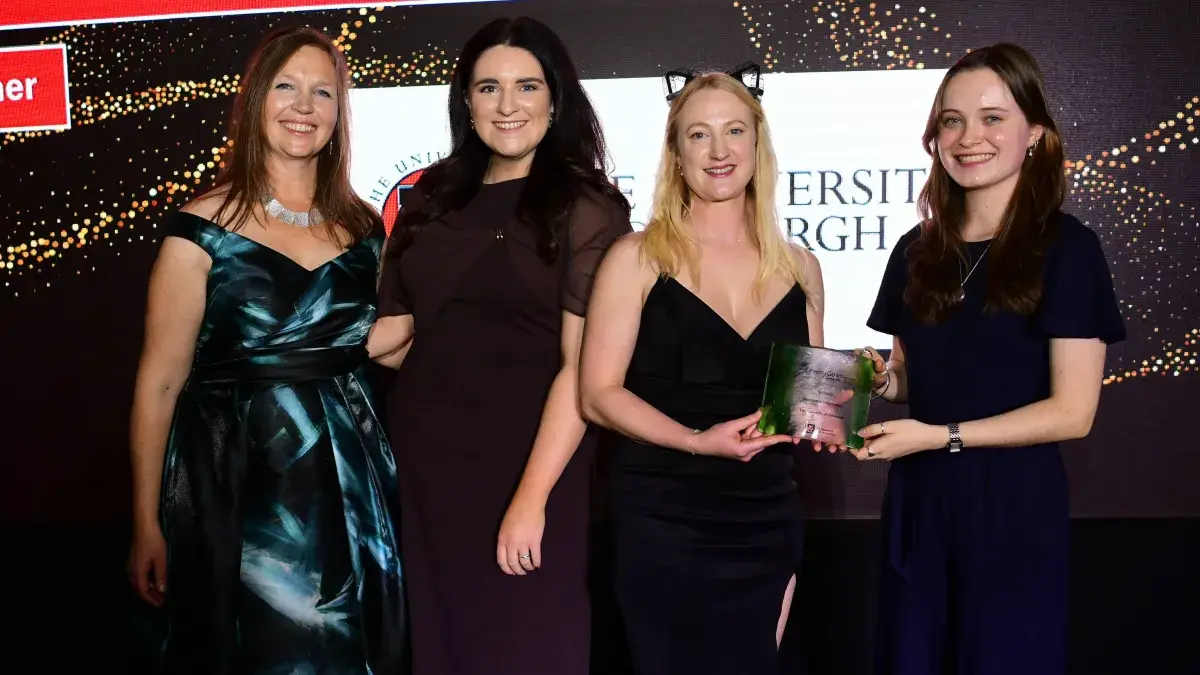 Sarah Ford-Hutchinson and Heather MacBain accept a Green Gown Award 2025