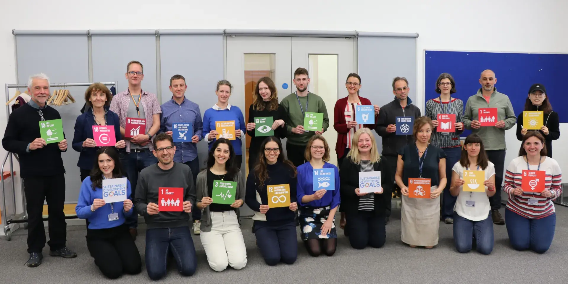 A group of staff and students at the launch event of the Teaching Climate and Sustainability Community of Practice, April 2023