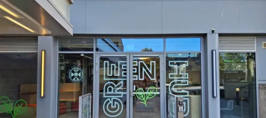 Image of outside of Green Hub, based at Appleton Tower