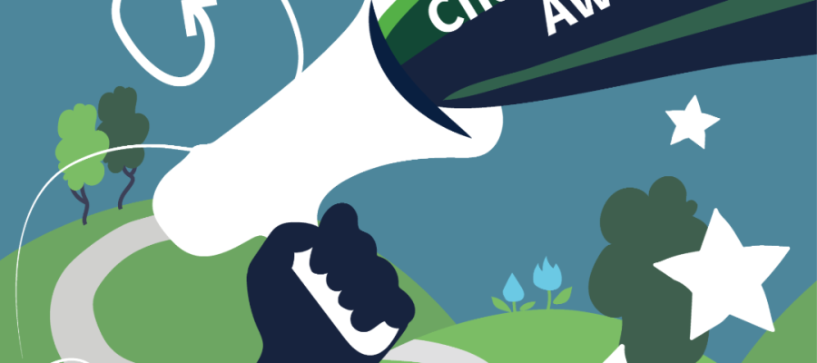 Changemaker Award: hand holding megaphone