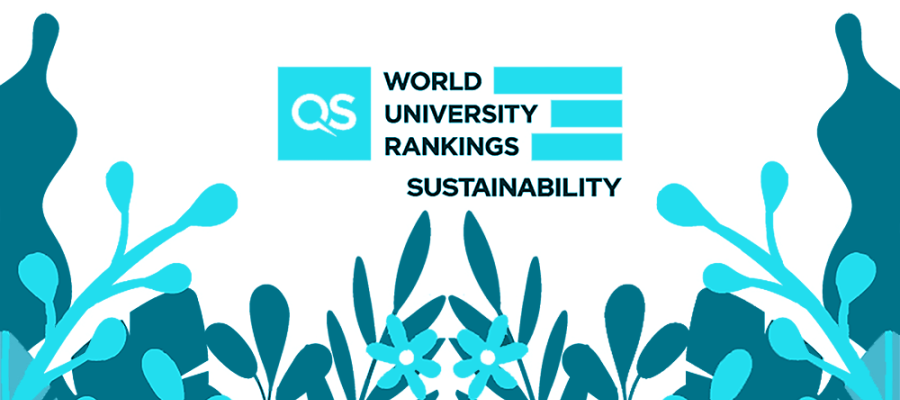 QS World University Rankings sustainability 2024 blue UoE colours
