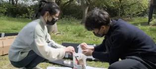 Making a hedgehog tunnel at Pollock Halls