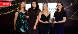 Sarah Ford-Hutchinson and Heather MacBain accept a Green Gown Award 2025