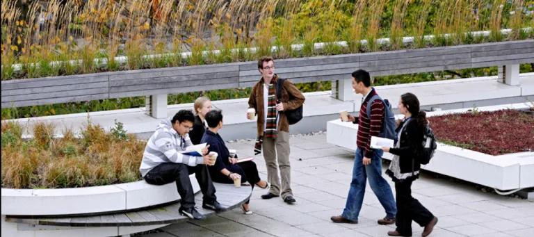 The Informatics Forum - Students relax in the roof garden