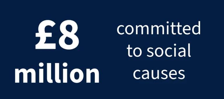 8 million committed for social investment