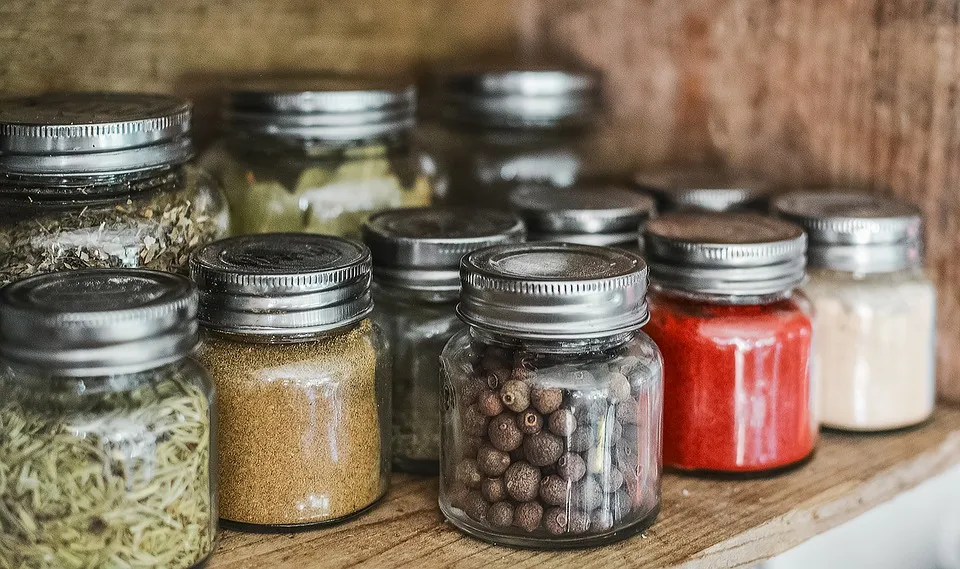 Spices in jars
