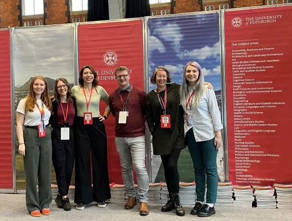 A photo of the Undergraduate (UK) Recruitment team at a recruitment event in Manchester.