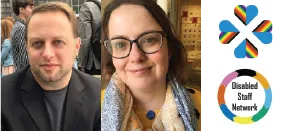 Rob Court and Siobhan Carroll, Staff Pride Network and Disabled Staff Network - Changemakers Sustainability Award winner 2020-21