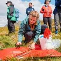 PhD student based in Royal (Dick) School of Veterinary Studies, preparing eDNA soil samples at Barvick Burn, Forest and Peatland Programme site