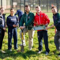 Students celebrate Wild Peffermill by planting trees
