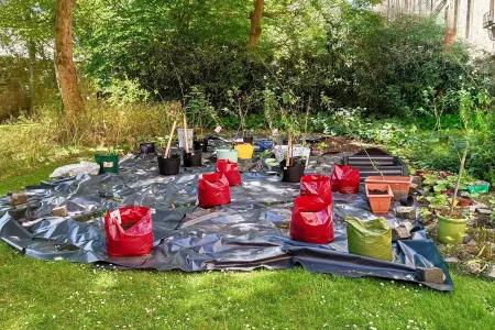 gardening equipment on grass
