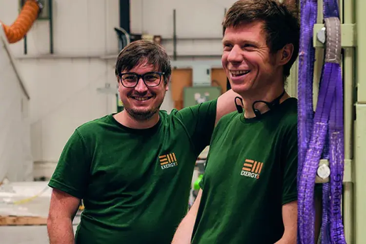 Exergy3 founders: Dr Markus Rondé and Dr Adam Robinson at Annandale distillery. Credit: Sam Christie.