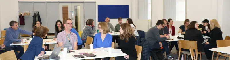 Staff and students taking part in a workshop at the Launch of the Community of Practice in Spring 2023