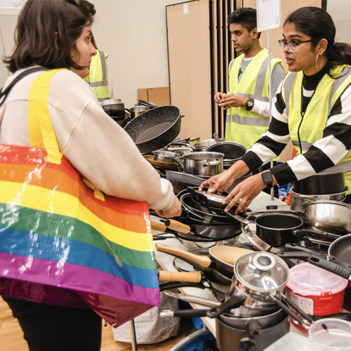 Changemaker Award 2023 - The Students' Association and Accommodation, Catering and Events - students reusing items at Freeshop