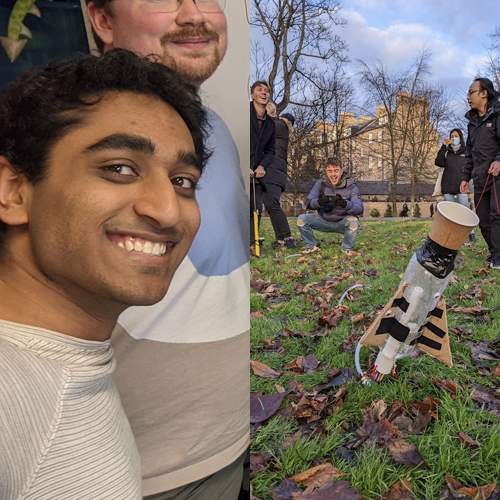 Changemaker Award 2023 - Yashasvi Raj left, outdoor hands-on group activity, right