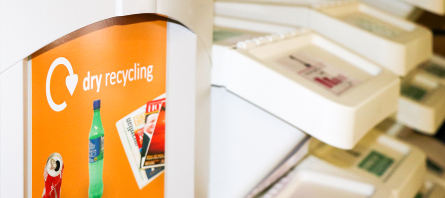 Recycling bin at the Edinburgh College of Art